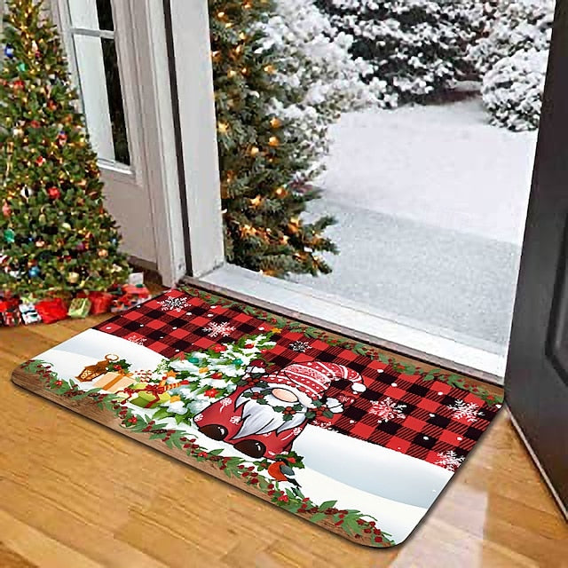 Christmas Decorations Area Rug Kitchen Mat Non-Slip Oil Proof Floor Mat Livingroom Rug Indoor Outdoor Mat Bedroom Decor Bathroom Mat Entrance Rug Door Mat