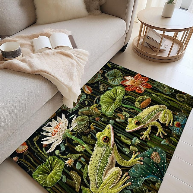 Frogs Pound Area Rug Kitchen Mat Non-Slip Oil Proof Floor Mat Livingroom Rug Indoor Outdoor Mat Bedroom Decor Bathroom Mat Entrance Rug Door Mat