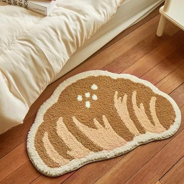 Croissant Shape Doormat Kitchen Mat Floor Mat Non-Slip Area Rug Oil Proof Rug Indoor Outdoor Mat Bedroom Decor Bathroom Mat Entrance Rug