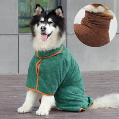 Pet Towel Absorbent Quick-drying Large Dog Bathrobe Green Pet It Wrap Waist Bathrobe