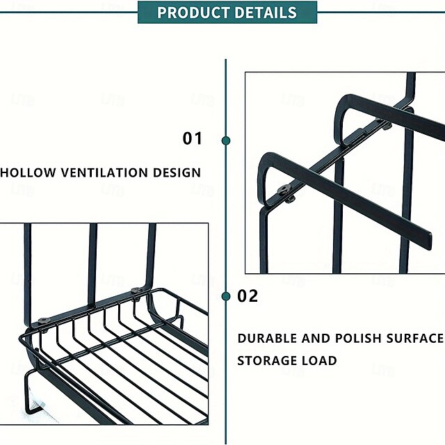 1pc Kitchen Towel Rag Rack Rag Household Draining Rack Free Hole Multifunction Dishcloth Storage Supplies Shelf