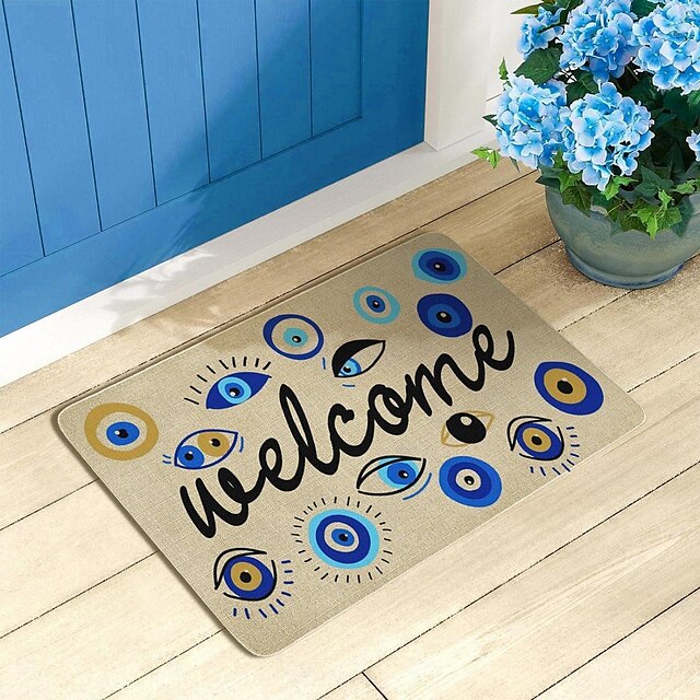 Evil Eyes Psychedelic Doormat Kitchen Mat Floor Mat Non-Slip Area Rug Oil Proof Rug Indoor Outdoor Mat Bedroom Decor Bathroom Mat Entrance Rug