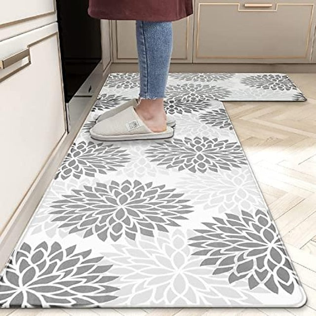 Anti Fatigue Kitchen Rug Non Slip Kitchen Mats Floor Mat Cushioned Area Rugs Waterproof Comfort Standing Mat Runner for Kitchen