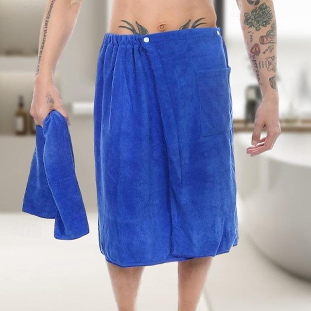 Men's Fiber Bath Towel, Absorbent Towel, Hot Spring Vacation Beach Hotel, Leisure Home, Bathroom Towel, Bath Skirt Set