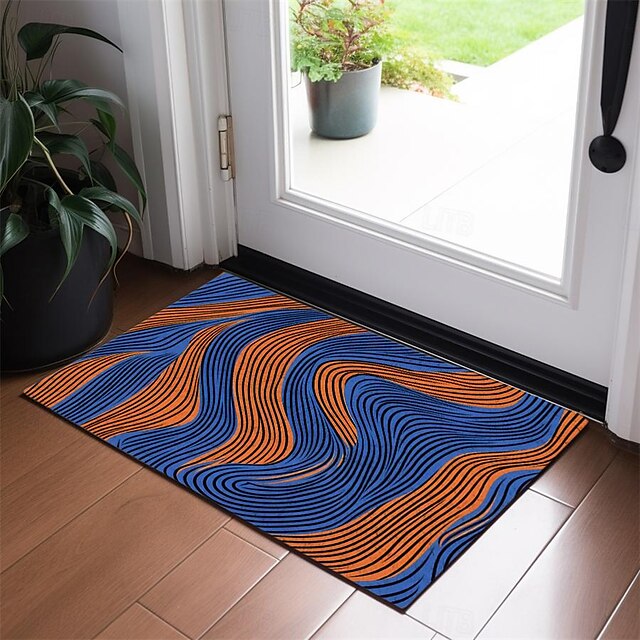 Abstract Line Doormat Floor Mats Washable Rugs Kitchen Mat Non-Slip Oil Proof Rug Indoor Outdoor Mat Bedroom Decor Bathroom Mat Entrance Rug