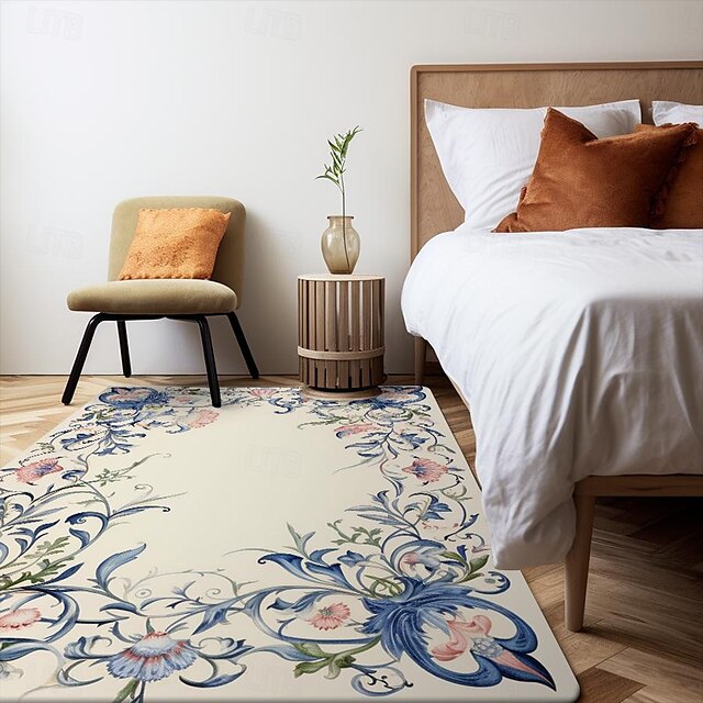 Spring Floral Fruit Area Rug Kitchen Mat Non-Slip Oil Proof Floor Mat Livingroom Rug Indoor Outdoor Mat Bedroom Decor Bathroom Mat Entrance Rug Door Mat Bird Tree of Life