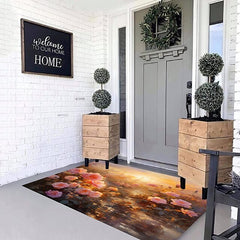 Oil Painting Floral Door Mat Floor mats Washable Rugs Kitchen Mat Non-Slip Oil Proof Area Rug Indoor Outdoor Bedroom Decor Bathroom Mat Entrance Rug