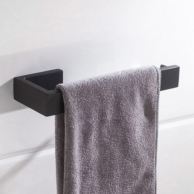 Matte Black Towel Rail 304 Stainless Steel Towel Bar, Mirror Polished, Brushed Wall Mounted Bathroom & Kitchen