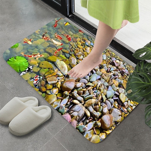 Cobblestone Pattern Door Mat Floor mats Washable Rugs Kitchen Mat Anti-Slip Non Skid Area Rug Front Livingroom Bedroom 1pc