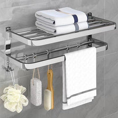 Toilet Storage Rack Non Perforated Stainless Steel Towel Rack Bathroom Towel Rack Hotel Bathroom Hardware Pendant 304 Thick Version