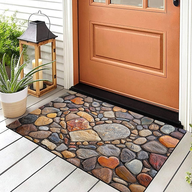 Valentine's Day Love Cobblestone Doormat Kitchen Mat Floor Mat Non-Slip Area Rug Oil Proof Rug Indoor Outdoor Mat Bedroom Decor Bathroom Mat Entrance Rug