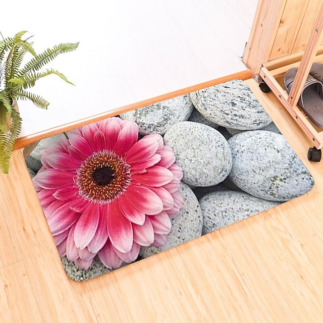 Cobblestone Pattern Door Mat Floor mats Washable Rugs Kitchen Mat Anti-Slip Non Skid Area Rug Front Livingroom Bedroom 1pc