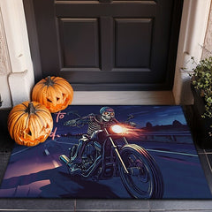 Doormat Skeleton Motorcycle Kitchen Mat Floor Mat Non-Slip Area Rug Oil Proof Rug Indoor Outdoor Mat Bedroom Decor Bathroom Mat Entrance Rug