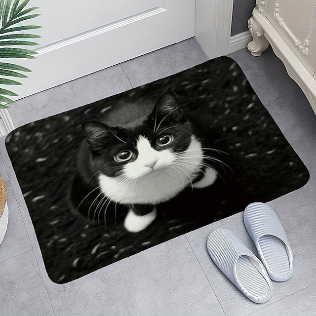 Cute Cats Doormat Floor Mats Washable Rugs Kitchen Mat Non-Slip Oil Proof Rug Indoor Outdoor Mat Bedroom Decor Bathroom Mat Entrance Rug