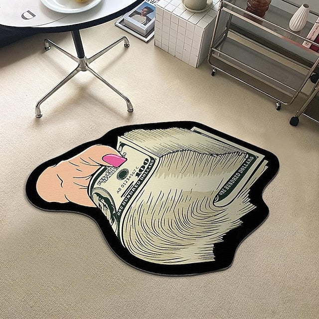 Dollar Bill Rug Art Money Creative Carpet Cozy Soft Bedroom Carpets Bedside Rugs Living Room Decoration Rug Non-Slip Absorbent Floor Mats