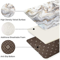 Marble Pattern Flannel Floor Mat Fabric Printed Home Entrance Doormat Carpet Mattress Bathroom Mat