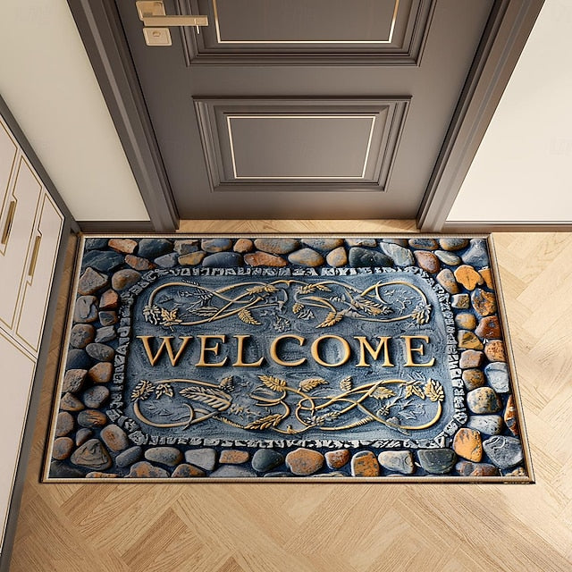 Valentine's Day Cobblestone Home Doormat Kitchen Mat Floor Mat Non-Slip Area Rug Oil Proof Rug Indoor Outdoor Mat Bedroom Decor Bathroom Mat Entrance Rug