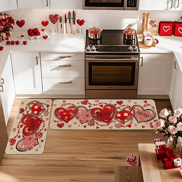 Valentine's Day Area Rug Kitchen Mat Non-Slip Oil Proof Floor Mat Livingroom Rug Indoor Outdoor Mat Bedroom Decor Bathroom Mat Entrance Rug Door Mat