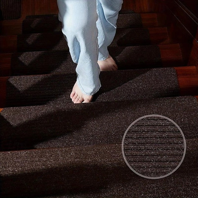 Non-Slip Carpet Stair Treads, Non-Skid Safety Rug, Slip Resistant Indoor Runner For Elders And Pets With Reusable Adhesive