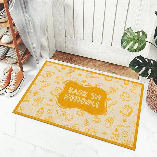 Back to School Doormat Kitchen Mat Floor Mat Non-Slip Area Rug Oil Proof Rug Indoor Outdoor Mat Bedroom Decor Bathroom Mat Entrance Rug