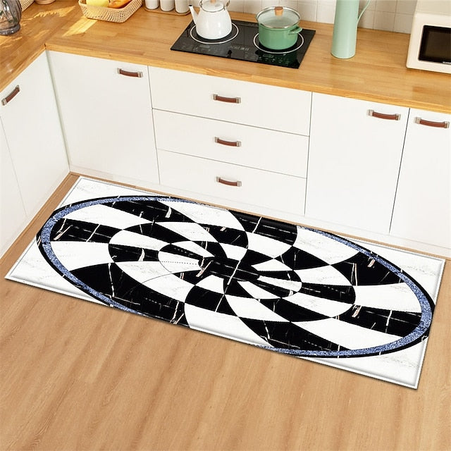 3D Vortex Pattern Area Rug Kitchen Mat Non-Slip Oil Proof Floor Mat Livingroom Rug Indoor Outdoor Mat Bedroom Decor Bathroom Mat Entrance Rug Door Mat