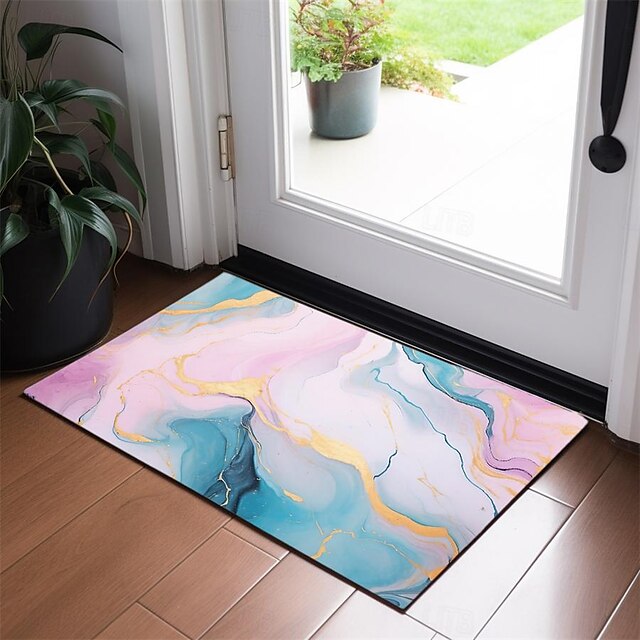 Marble Pattern Doormat Floor Mats Washable Rugs Kitchen Mat Non-Slip Oil Proof Rug Indoor Outdoor Mat Bedroom Decor Bathroom Mat Entrance Rug