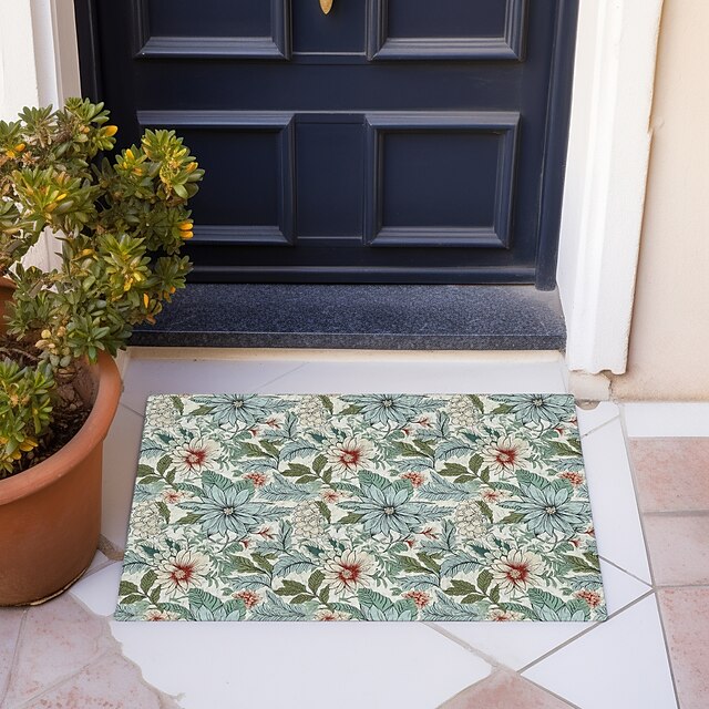 Elegant Floral Doormat Floor Mats Washable Rugs Kitchen Mat Non-Slip Oil Proof Rug Indoor Outdoor Mat Bedroom Decor Bathroom Mat Entrance Rug