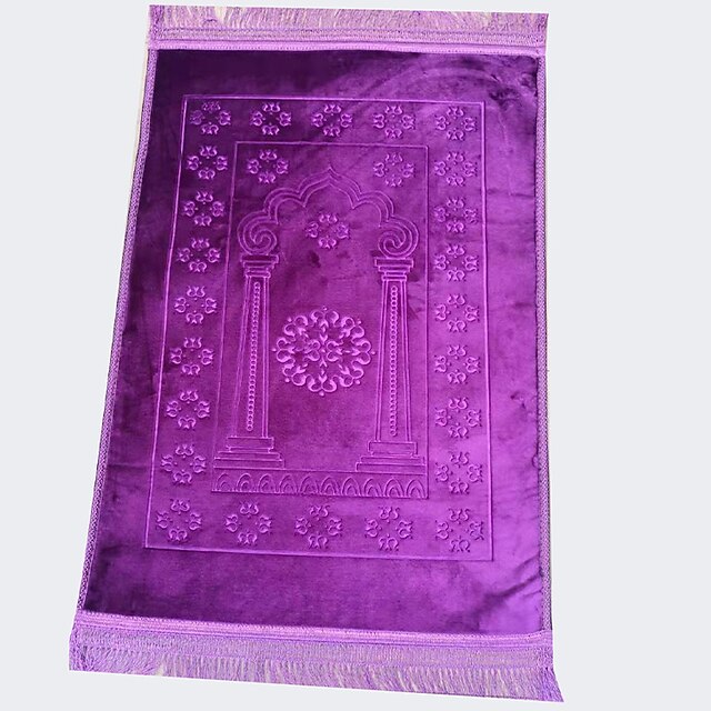 Muslim Prayer Rug Thick, Islamic, Soft Velvet Mat Ramadan Eid Gift, for Women Man Kids Meditation Turkish African, Soft Luxury Great for Knees and Forehead