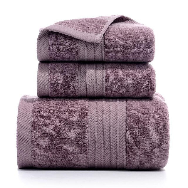 Thickened Bath Towels Set of 3,100% Turkish Cotton Ultra Soft Bath Sheets, Highly Absorbent Large Bath Towel for Bathroom, Premium Quality Shower Towel, 1PC Bath Towel&1PC Hand Towel&1PC Washcloth