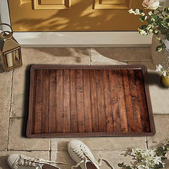 Wooden Plat Doormat Kitchen Mat Floor Mat Non-Slip Area Rug Oil Proof Rug Indoor Outdoor Mat Bedroom Decor Bathroom Mat Entrance Rug