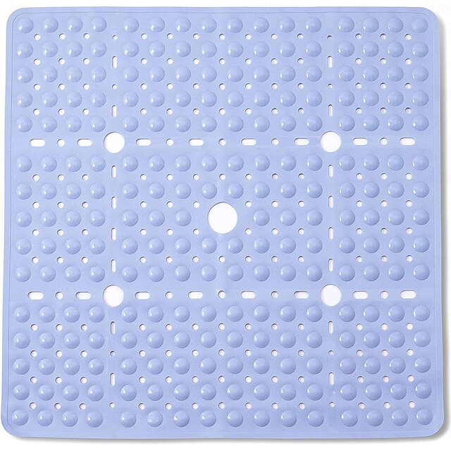 Shower Mats Rubber Shower Mat with Drain Hole - Non-Slip Bathtub Mat for Bathroom, Anti-Mildew, Quick-Drying, Comfortable and Safe for Kids and Elderly