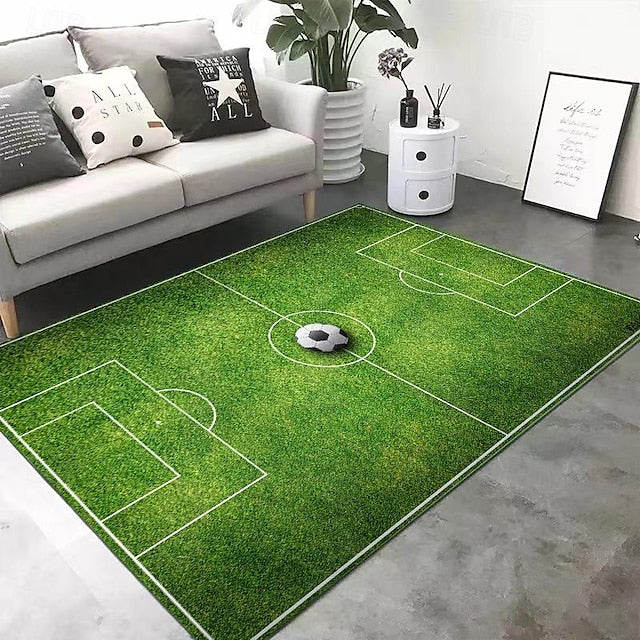 European Cup Football Field Carpet, Living Room Rug, Bedroom Bedside Carpet, Indoor Sports Field Carpet, Green Field Carpet