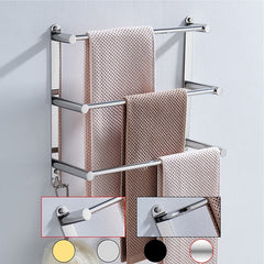 3-Tier Towel Rack,Towel Bar Towel Rail Stainless Steel Wall Mounted Towel Bar Storage Shelf for Bathroom 60cm Towel Holder Towel Hanger(Black/Chrome/Brushed Golden/Brushed Nickel)