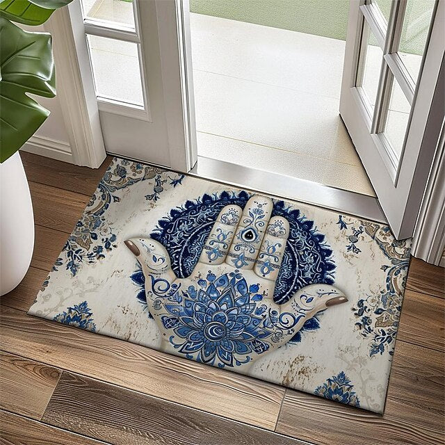 Hamsa Hand Ramadan Doormat Floor Mats Washable Rugs Kitchen Mat Non-Slip Oil Proof Rug Indoor Outdoor Mat Bedroom Decor Bathroom Mat Entrance Rug