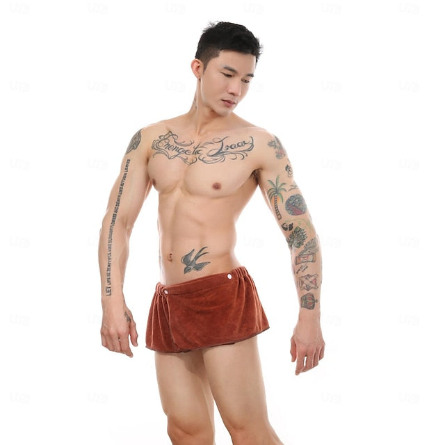 Men's Shorts, Household Absorbent and Wearable Towel Pants, Beach Sexy Bath Skirt, Ultra-Fine Fiber Anti Glare