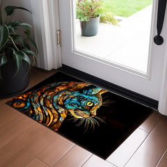 Stained Glass Cat Doormat Floor Mats Washable Rugs Kitchen Mat Non-Slip Oil Proof Rug Indoor Outdoor Mat Bedroom Decor Bathroom Mat Entrance Rug