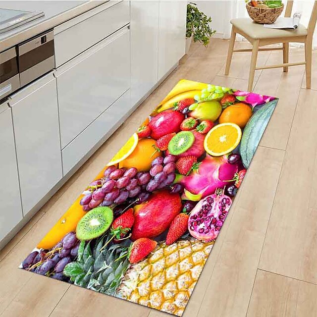 Fruits Kitchen Mat Non-Slip Oil Proof Floor Mat Rug Indoor Outdoor Mat Bedroom Decor Bathroom Mat Entrance Rug Door Mat