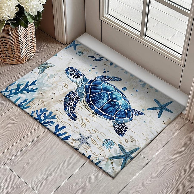 Sea Turtle Doormat Kitchen Mat Floor Mat Non-Slip Area Rug Oil Proof Rug Indoor Outdoor Mat Bedroom Decor Bathroom Mat Entrance Rug