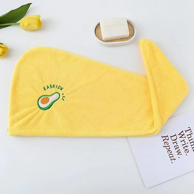 Dry Hair Cap Embroidery Cap Double-Layer Shower Cap Quick-Drying Strong Water Absorption Thickened Home Bag Hair Dry Hair Towel Back To School College Student