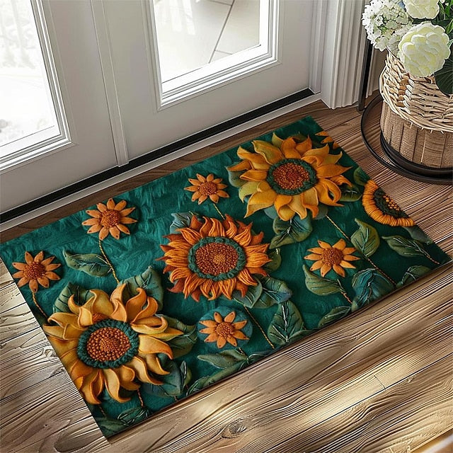 Autumn Sunflowers Doormat Kitchen Mat Floor Mat Non-Slip Area Rug Oil Proof Rug Indoor Outdoor Mat Bedroom Decor Bathroom Mat Entrance Rug