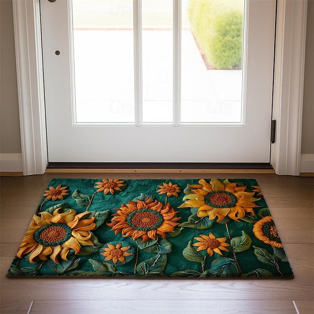 Autumn Sunflowers Doormat Kitchen Mat Floor Mat Non-Slip Area Rug Oil Proof Rug Indoor Outdoor Mat Bedroom Decor Bathroom Mat Entrance Rug