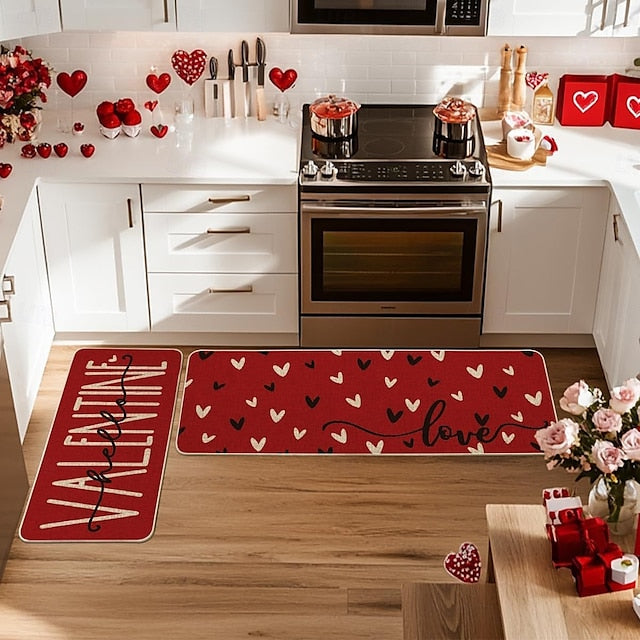 Valentine's Day Area Rug Kitchen Mat Non-Slip Oil Proof Floor Mat Livingroom Rug Indoor Outdoor Mat Bedroom Decor Bathroom Mat Entrance Rug Door Mat