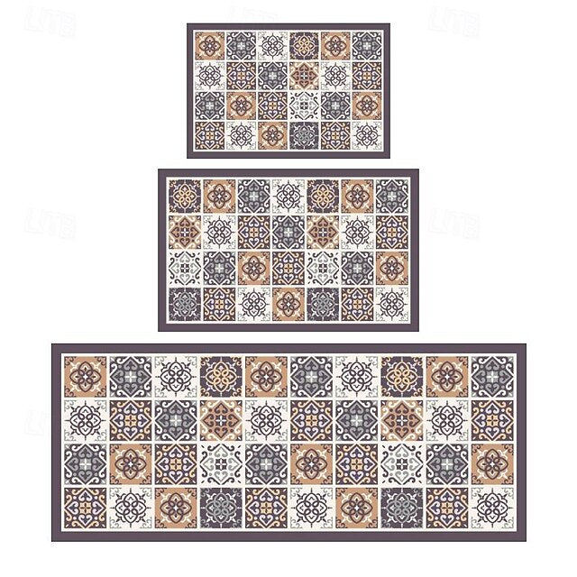 Bohemian Pattern Area Rug Kitchen Mat Non-Slip Oil Proof Floor Mat Livingroom Rug Indoor Outdoor Mat Bedroom Decor Bathroom Mat Entrance Rug Door Mat