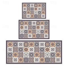 Bohemian Pattern Area Rug Kitchen Mat Non-Slip Oil Proof Floor Mat Livingroom Rug Indoor Outdoor Mat Bedroom Decor Bathroom Mat Entrance Rug Door Mat