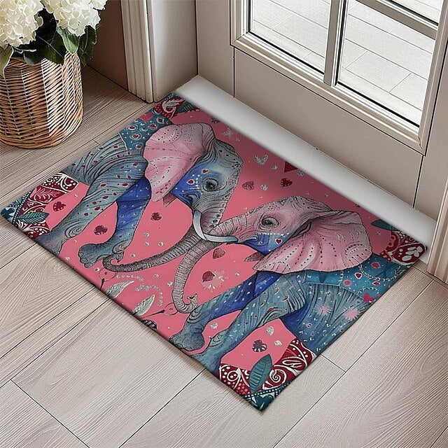 Duo Leopards Doormat Floor Mats Washable Rugs Kitchen Mat Non-Slip Oil Proof Rug Indoor Outdoor Mat Bedroom Decor Bathroom Mat Entrance Rug