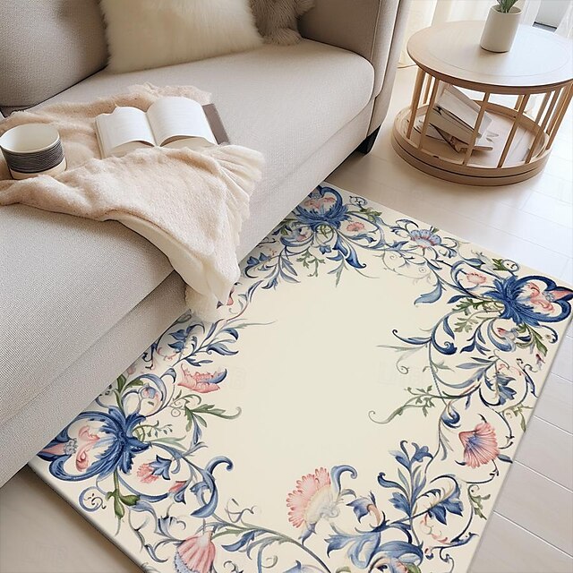 Spring Floral Fruit Area Rug Kitchen Mat Non-Slip Oil Proof Floor Mat Livingroom Rug Indoor Outdoor Mat Bedroom Decor Bathroom Mat Entrance Rug Door Mat Bird Tree of Life