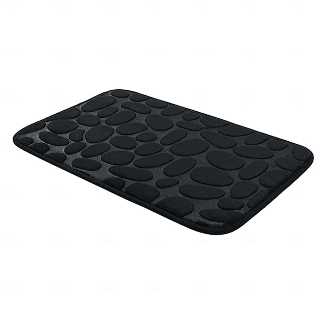 Cobblestone Embossed Bath Mat Non-slip , Memory Foam Pad, Washable Bath Rugs, Rapid Water Absorbent, Non-Slip, Washable, Thick, Soft And Comfortable Carpet For Shower Room