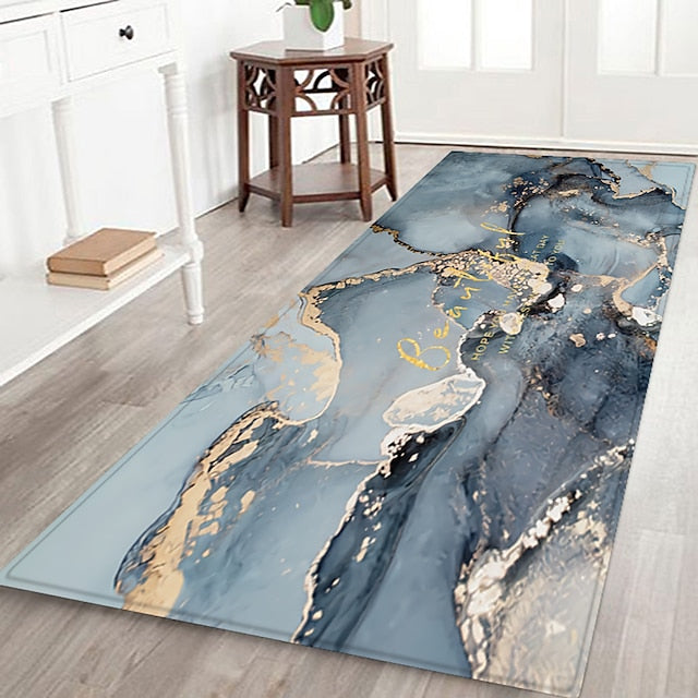 Marble Pattern Flannel Floor Mat Fabric Printed Home Entrance Doormat Carpet Mattress Bathroom Mat