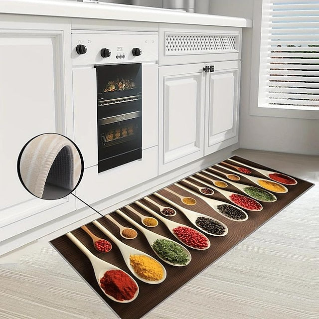 Seasoning Kitchen Mat Non-Slip Oil Proof Rug Indoor Outdoor Mat Bedroom Decor Bathroom Mat Entrance Rug Door Mat