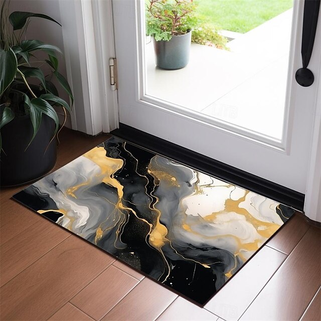 Marble Pattern Doormat Floor Mats Washable Rugs Kitchen Mat Non-Slip Oil Proof Rug Indoor Outdoor Mat Bedroom Decor Bathroom Mat Entrance Rug